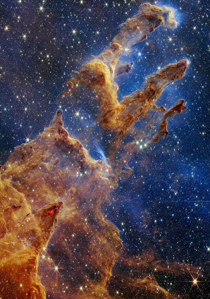 The Webb telescope captured an image of a region called the "Pillars of Creation".
